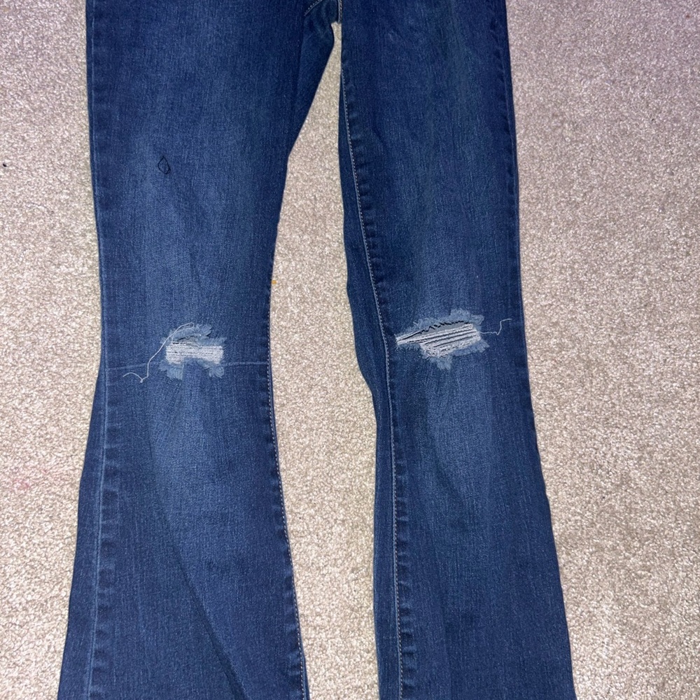 Women's Blue Distressed Jeans